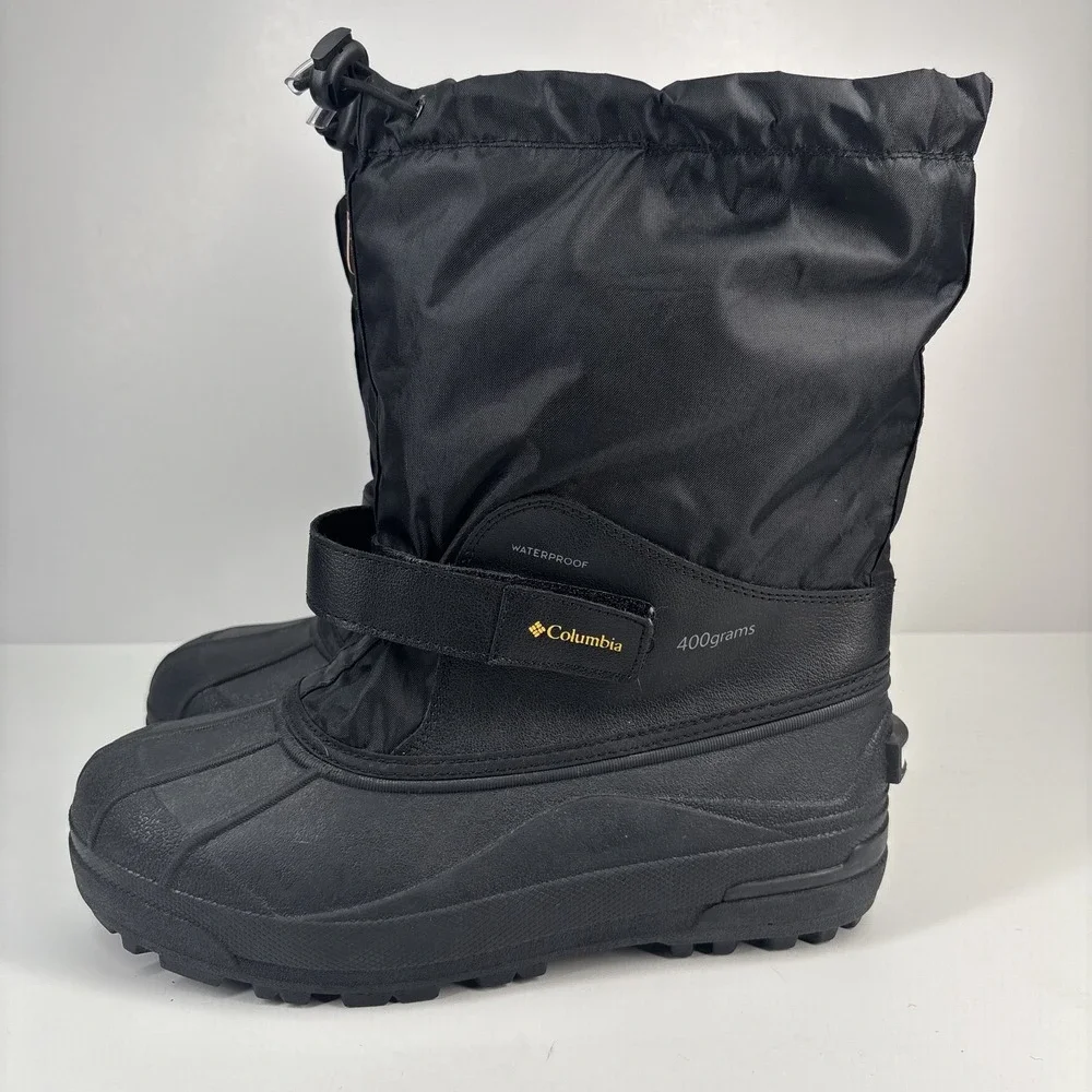 Columbia Powderbug Forty Youth US 7 Black Waterproof Winter Snow Boots Insulated